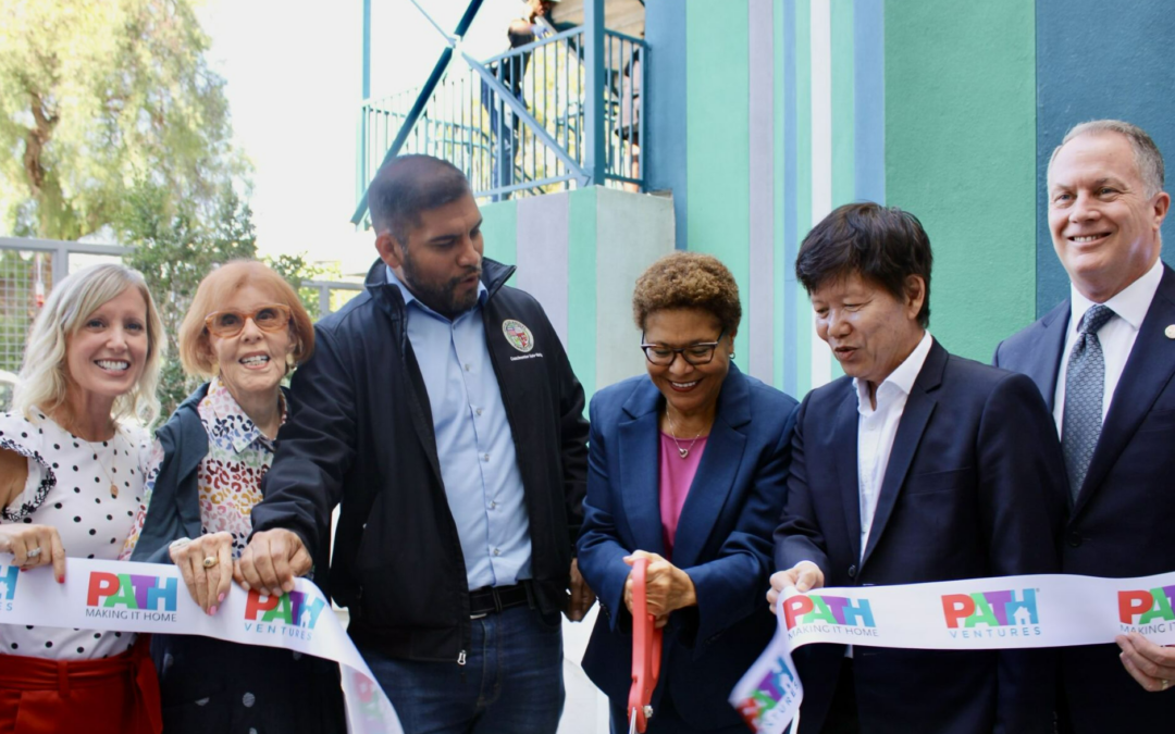 Los Angeles city officials celebrate opening of new supportive housing site for senior citizens